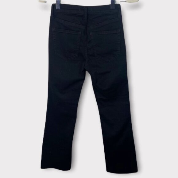NWT Free People Cropped Button Front Black Jeans Size 24 Flare Denim Raw Hem NEW - Picture 6 of 12